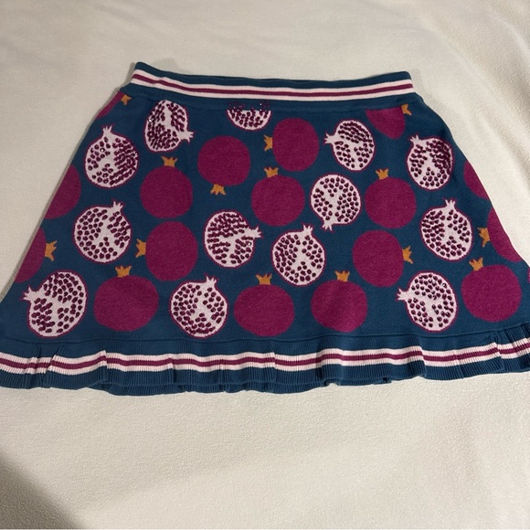 QUEEN OF SPARKLES Teal and Magenta Pomegranate Mini sweater Skirt rhinestone - Picture 2 of 9